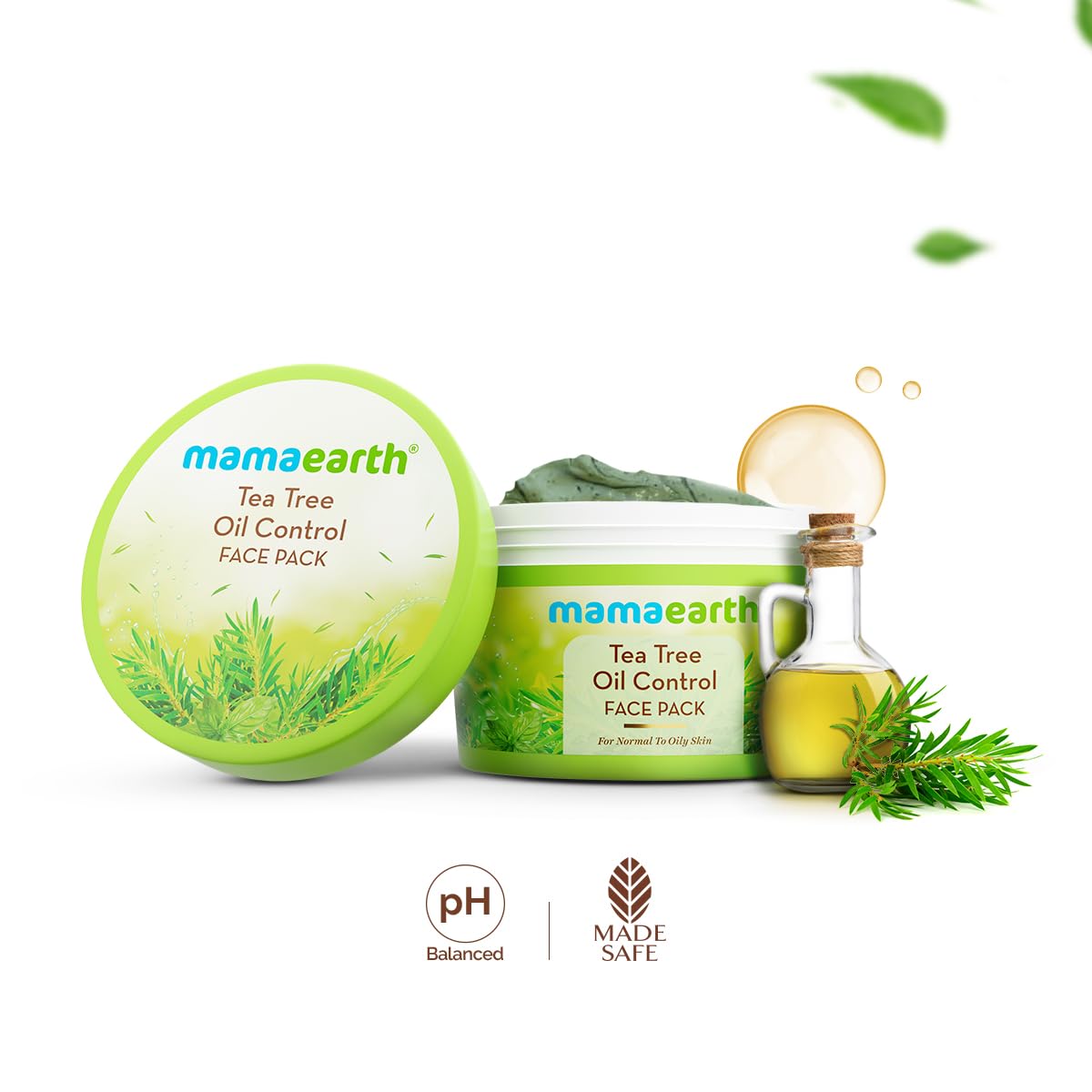 Mamaearth Tea Tree Oil Control Face Pack With Tea Tree & Salicylic Acid For Normal To Oily Skin - 200G,Diy-Like Texture,Controls Sebum Production & Acne,Clay Face Mask,Free From Harmful Chemicals