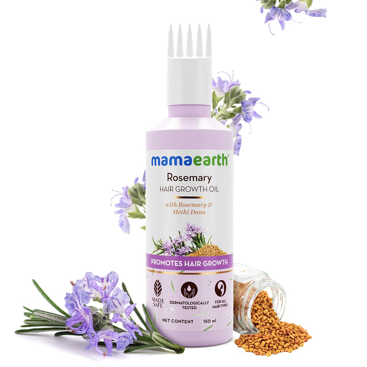 Mamaearth Rosemary Hair Oil with Rosemary & Methi Dana 150ml (5.07 Fl Oz)
