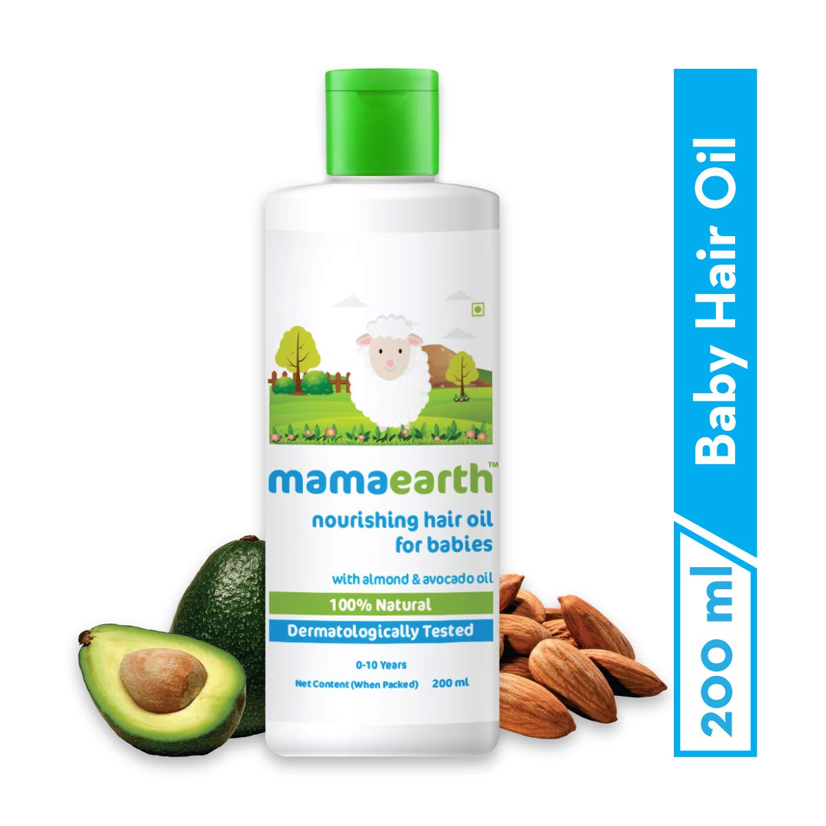 Mamaearth Nourishing Baby Hair Oil, with Almond & Avocado Oil - 200 ml, 1 piece