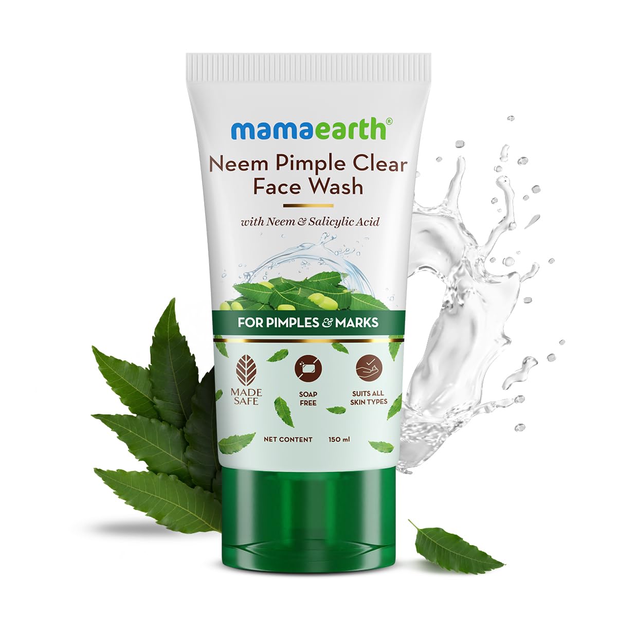 Mamaearth Neem Pimple Clear Face Wash with Neem & Salicylic Acid | Fights Pimples, Reduces Marks & Purifies Skin | Gently Cleanses & Controls Excess Oil | For All Skin Types | 150 ml